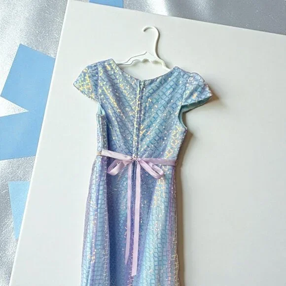 RARE EDITIONS Size 6 Light Blue & White Sparkle Party Dress - Picture 3 of 3